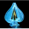 Ice Rock LED Luminous Ace of Spade Champagne Bottle Presenter Growing Cocktail Wine Bottle Holder For NightClub Party