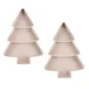 Servis uppsättningar 2st Snack Appetizer Trays Christmas Tree Shape Dessert Serverande rätter Platter Tray Fruit Cheese