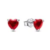 Fabbrica s925 argento brillante cuore rosso pendente con ciondolo braccialetto originale gioielli fai da te regalo di San Valentino da donna