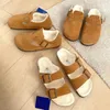 47 colori Pelle scamosciata Boston Sandalo Estate uomo Donna Piatto di lusso Designer Zoccoli Scarpa casual BK tazz piattaforma in pelliccia Pantofola ragazza Cork Mule Con cursori a scatola Clog Slide Pantofole