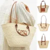 Raffia Anagram Straw Weave Basket Backet Beach Bage Womens A5 Tote Handbag Luxury Designer Fold Shopper Bag Mens Shop Clutch Summer Travel Travel Crossbody Shourdelbody Bages