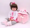 48/60cm Simulering Baby Doll Tyg Body Reborn Doll Babies Toy for Girls Toddler Blue Reborn Birthday Pese 240108