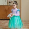 Flickklänningar 2024 Autumn Winter Long Sleeve Sticked Sweater Princess Dress Halloween Performance Cosplay Party Costumes for Girls 3-8y