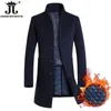 Inverno Mens Fashion Boutique di alta qualità di colore puro panno di lana di lana Business Leisure Trench / uomo cappotto di polvere spessa 240109