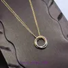 Collier de pneus de voiture en acier titane classique pour femmes mode or trois anneaux couleur diamant séparation rose ins clavicule mode femmes avec boîte d'origine Pan YJ