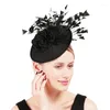 Berets fs fascynatorów ślubny kapelusz ślubny kwiat eleganckie czapki z pigułki dla kobiet czapki koktajlowe koktajle fedoras