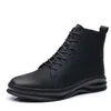 Botlar Erkekler Lüks Moda Akşam Balo Elbisesi Orijinal deri bağcıklı marka tasarımcısı ayakkabılar siyah trend kovboy bot ayak bileği botas adamı