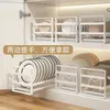 Kitchen Storage HOOKI Stainless Steel Bowl Small Dish Drain Rack Sink Cabinet Tableware Over