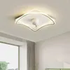 Ventilatore a soffitto girevole minimalista quadrato moderno in stile nordico a LED da soggiorno con luce per lampada da soffitto in acrilico per camera da letto