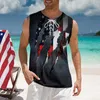 Men's Tank Tops Mens Summer Independence Day Printing Digital 3D Fabric With Sleeveless Top T Shirt Vest