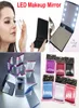 New LED Makeup Mirror Cosmetic Make up مصابيح طي محمولة جيب سيدة مرآة السفر 8 مصابيح LED مضاءة في الأسهم DHL SHI6742315