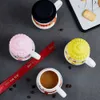 Mugs Christmas And New Year Ceramic Snowman Mug Creative Cartoon Household Coffee Milk Tea Cute Gift With Lid Tableware Multicolor YQ240109