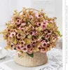 Fleurs décoratives simulées petites marguerites roses bouquet soie faux restaurant décoration artificielle vintage rose feuille d'eucalyptus fleur blanche