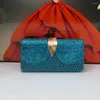 BaoYaFang 2024 Collectie Teal Blue Crystal Bruidshuwelijk En Tas Vrouwelijke Dames Party Enkelbandje Dunne Hoge Pompen