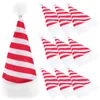 Contenitori per cucina 10 pezzi Mini cappello da Babbo Natale Coppa Copri bottiglia Cappelli natalizi Supporti per posate Portaposate natalizie