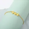 14k Yellow Gold Lucky Angel Number Bracelet Gold Color 111 222 333 444 555 666 777 888 999 Charm Bracelet For Women Men Jewelry