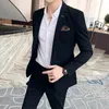 Jacka Pants Fashion Mens Pure Color Leisure Suits Grey Blue Black Slim Fit Men Business Banket Suit Set Plus Size 6xl 7XL 240108