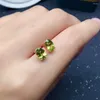 Studörhängen enkel silver ädelsten öronrinmgs för skolflicka 5mm 7mm naturlig peridot 925 sterling smycken