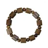 Bracelet argentine vert bois de santal violet clair bois d'agar noir poire 12mm baril perles séparables hommes Bracelet cadeau bague