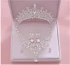 Shiny Bridal Wedding Jewelry Sets Crystal Tiaras And Crown Rhinestone Necklace Drop Earrings For Wedding Party Quinceanera Formal 2917567