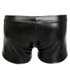 YiZYiF Uomini Sexy Boxer Corto Fetish Biancheria Intima Mutandine Pelle Verniciata Lucida Esotico Coulisse Metallic Boxer Shorts Costumi Da Bagno Spiaggia 240109