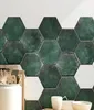 Carreaux hexagonaux rétro vert foncé, toilettes, restaurant, carrelage mural de cuisine au sol hexagonal 6827090