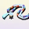 CSJA Reiki Multicouche 7 Chakra 108 Bracelet de perle mala pour hommes Femmes Opal Star Pendant Rainant Méditation Mette Guérison Brangle Pildin JE3439559