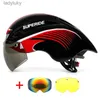 Cykelhjälmar Superide Outdoor Racing Cycling Helmet With Goggles Sports Aero XC DH MTB Bicycle Helmet Men Women Mountain Road Bike Helmetl240109