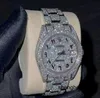 Luxury Moissanite Mosang Stone Diamond Watches Anpassning kan klara testet av mens automatisk mekanisk rörelse vattentät WAM7U2