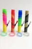 Foldable Silicone Water Pipe Portable Water Pipes 20CM tall Folded Bong Metal Straight Perc Oil Concentrate Used Silicone Bongs8481814