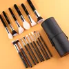 Bürsten Beili Make -up Pinsel 15pcs Ziegen Haar mit Halterpulver Fundament Fundament Lidschatten Augenmischung Gesichtsbrochas Werkzeuge Para Mujer