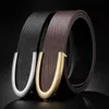 Alta qualità c lettera Cintura da caffè da uomo moda di lusso Cowskin Cintura in vera pelle di design cinturino in vita casual 240109