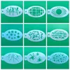 White 42Pcs/set Face Painting Stencils Templates Professional Body Art Angel Rainbow Dots Scale Leopard Plastic Makeup Tools 240108