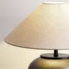 Lampy stołowe japońskie ceramiczne światło LED Retro Linen Linen Linen Creative Room Sypialnia sypialnia Dekoracja