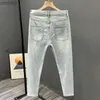 Jeans da uomo nuovi jeans alla moda da uomo in denim pantaloni skinny moda estate 2023 cowboy casual lungo ricamo lavato abbigliamento di lusso per gli uominiL240109