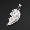 Xingguang new product Half Heart Pendant iced out silver 925 insert vvs d color baguette moissanite pendant for hip hop chain