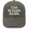 Casquettes de baseball Lyprerazy I Love My Smokin Wife Coton lavé réglable Hommes Femmes Unisexe Hip Hop Cool Flock Impression Casquette de baseball