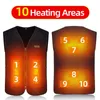 Verwarmd vest met 10 zones Heren Dames USB Elektrisch zelfverwarmend vest Verwarmd vest Verwarmde jas Wasbaar Thermisch verwarmde kleding 240108