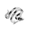 Anillos de racimo Anillos de exageración para mujeres hombres en forma de serpiente vintage color plata punk hip hop ajustable índice irregular anillo de dedo joyería YQ240109