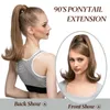 Wellenförmiges 17-Zoll-Pferdeverlängerungs-Synthetik-Haarteil mit Wickelclip für Frauen. Verleihen Sie Ihrem Haar Volumen und Stil. Haar-Accessoires