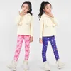 Autumn Winter Warm Girls Pants Velvet Thicken Girls Leggings Flower Print Kids Children Pants Girls Trousers Age 4-13Y 240108