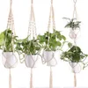 Handgjorda hängande korgar Flowerpot Plant Holder Plant Hanger inomhusvägg hängande planterväxter Holder Basket5890044