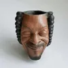 Planters Pots Creative Rapper Snoop Dogg Flower Pot Man Human Smile Face Planter Pot Pen Penceil Holder Desktop Ornaments Home Garden Decor YQ240109