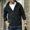 Herenjassen Effen Outdoor Windjacks Lange mouwen Capuchon Kleding Mode Streetwear Lente Herfst Opstaande kraag Mannelijk