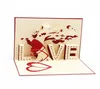 Miłość ręcznie robiona Kirigami Origami 3D Pop -Up Cining Cards na wesele urodziny