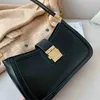 Bolsos de hombro LEFTSIDE para mujeres Color sólido PU Cuero 2023 Tendencia Lock Bolsos Pequeño Monedero Mano Lady Diseñador Cremallera Clutchcatlin_fashion_bags