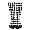 Women Socks Aqua Checkerboard Green White Squares Kawaii Stockings Female Warm Soft Skateboard Spring Pattern Non Slip