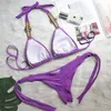 Sommar sexig bikinis baddräkter med strass kvinnors badkläder kvinnlig push up bikini strand badkläder baddräkter pool bather 240109