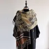 2024 Internet Celebrity Live Streaming Classic Plaid Warhorse Scarf Winter Double-Sided Fashion Cashmere Warm Women's Shawl