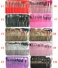 24pcsset 10 färger Professionella sminkborstar Portable Full Cosmetic Make Up Borstes Tool Foundation Eyeshadow Lip Brush With PU2553608